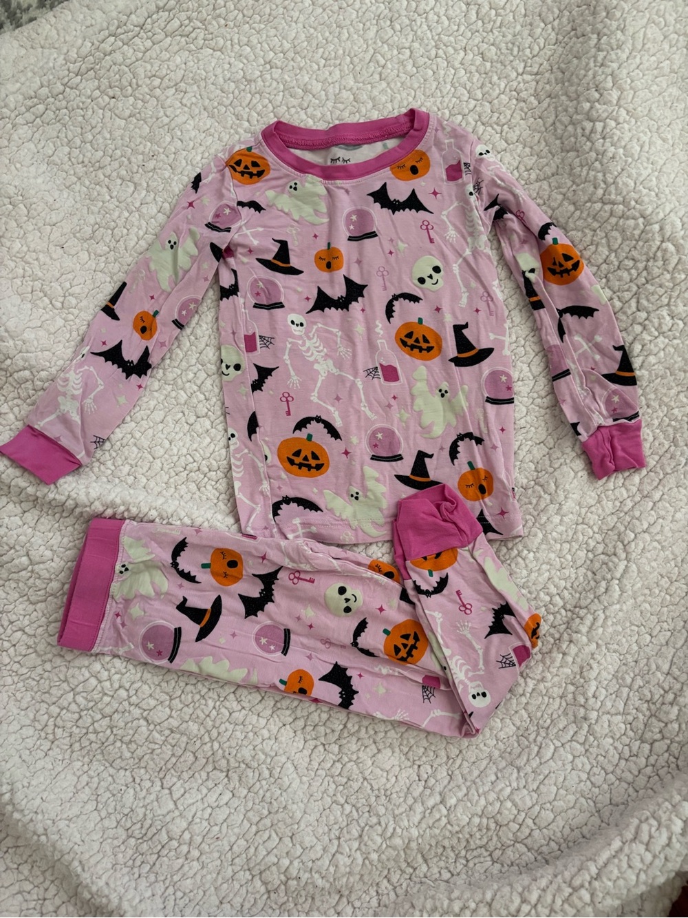 Little Sleepies Pink Halloween Print Two-Piece Pajama Set